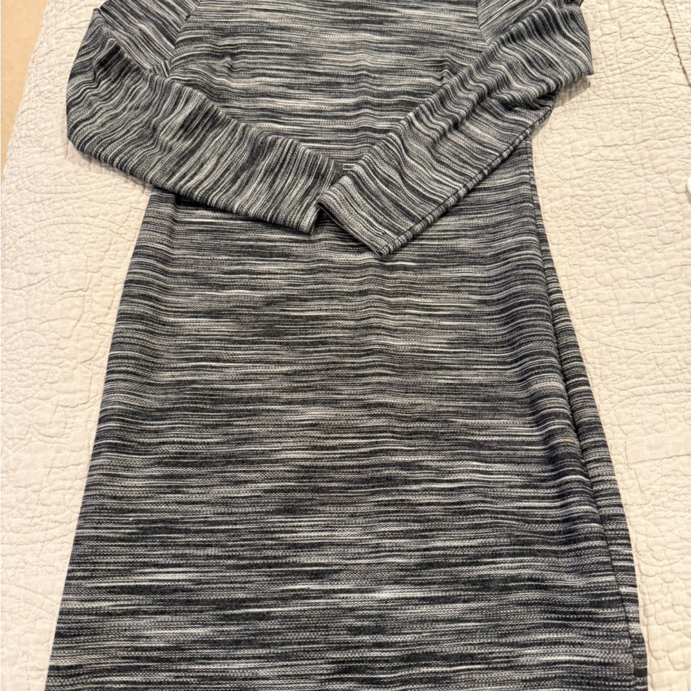 Trina Turk Black and Gray Long Sleeve Dress